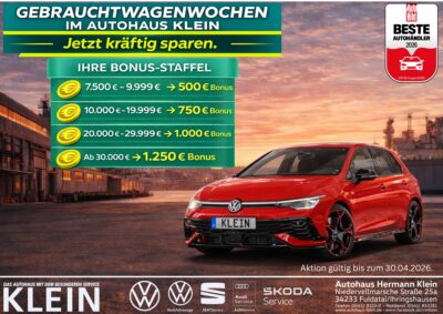 Gebrauchtwagenwochen im Autohaus Klein