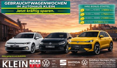 Gebrauchtwagenwochen im Autohaus Klein