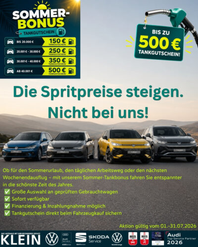 SOMMER-BONUS BEI AUTOHAUS KLEIN!